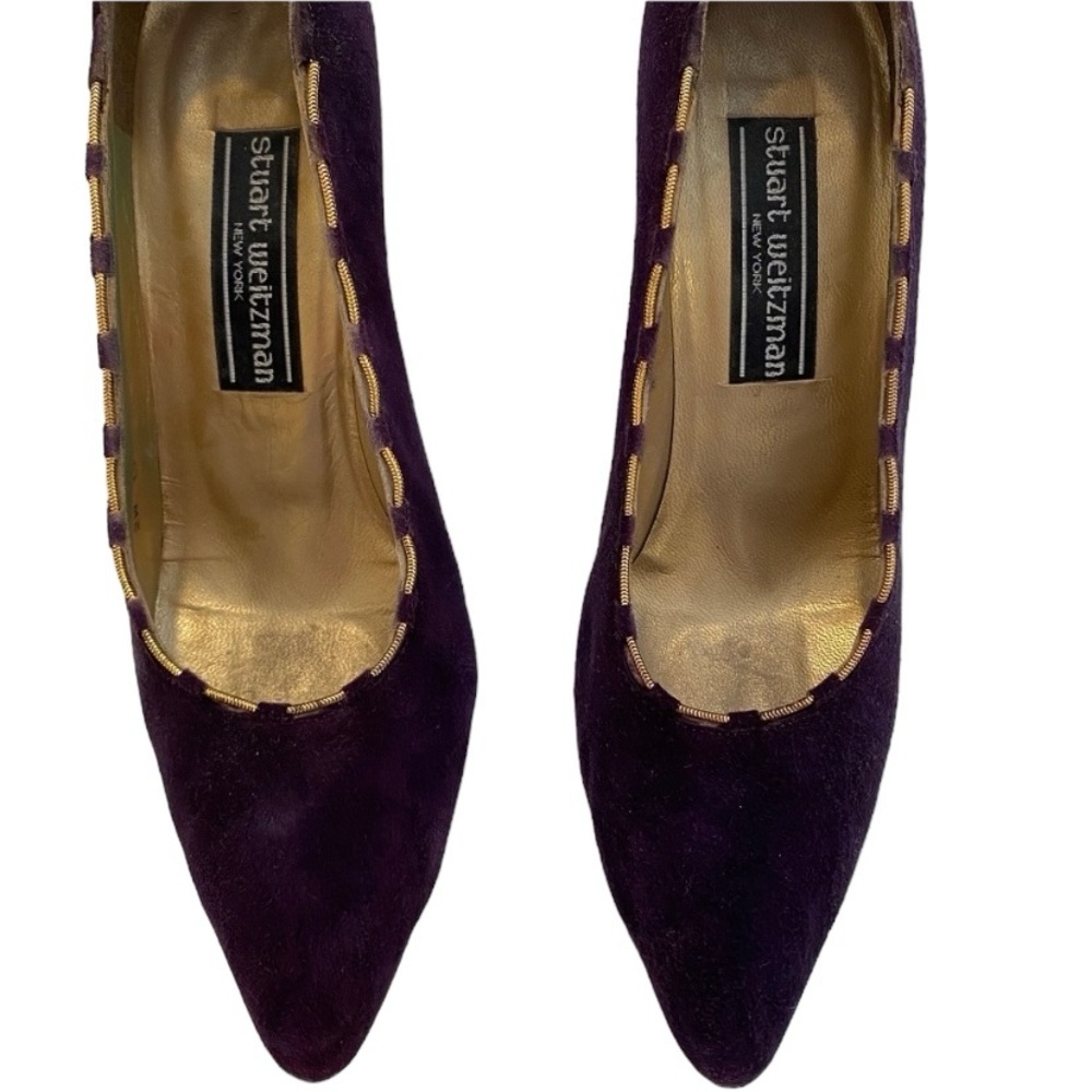 Stuart Weitzman Suede Purple Pumps